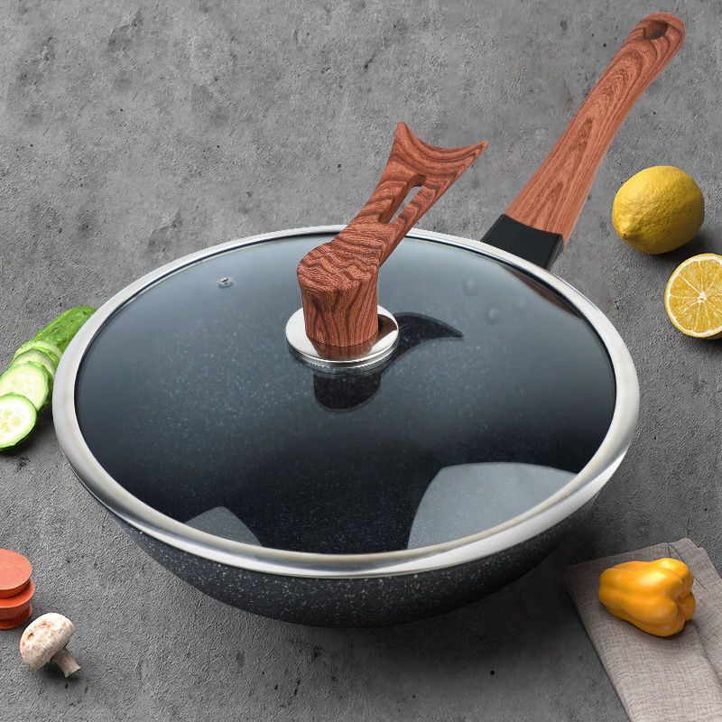 理卫麦饭石炒锅不粘锅无油烟家用炒菜锅不锈钢电磁炉燃气炉锅具 麦饭