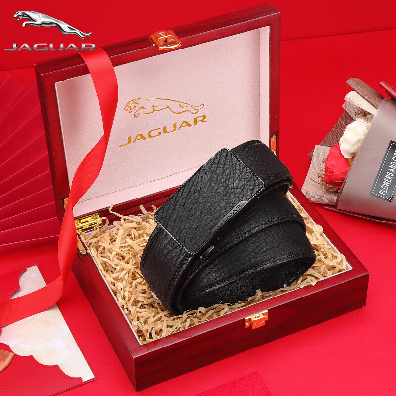 jaguar【海豹皮】捷豹皮带真皮男腰带轻奢自动扣裤带男士礼物