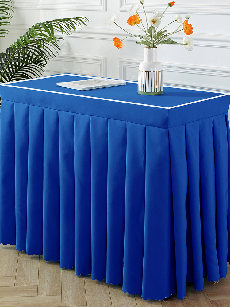 长条会议桌桌布长方形会议室桌裙定制桌套罩台布桌罩桌套高档台裙