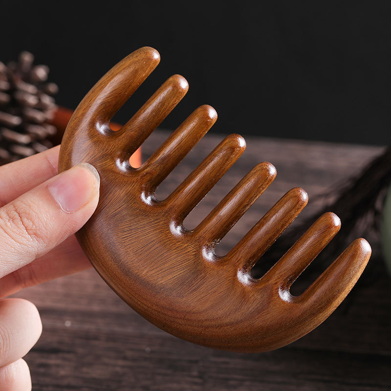 爱布童红桃木按摩五指梳 梳头神器 男 五头梳子按摩梳子天然绿檀木梳