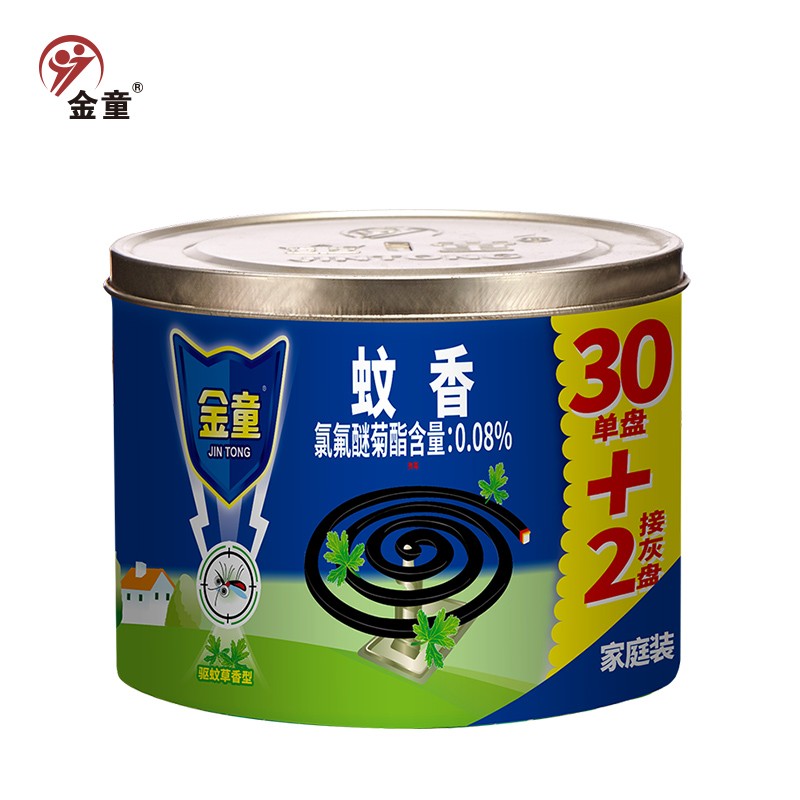 金童蚊香桶装铁盖黑蚊香微烟蚊香驱蚊杀蚊子灭蚊家用驱虫 1桶装