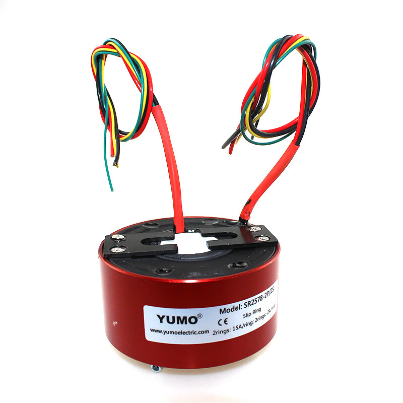 yumo导电滑环旋转导电2环通孔集电环sr2578-2p2s