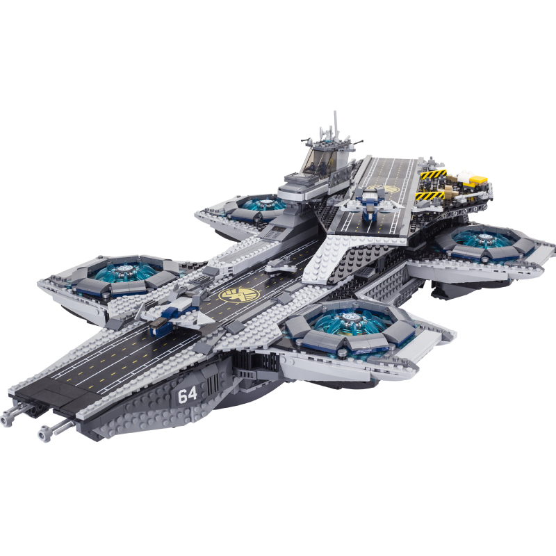 梦茜儿电影英雄神盾局天空航母军事航空母舰模型高难度大型玩具的