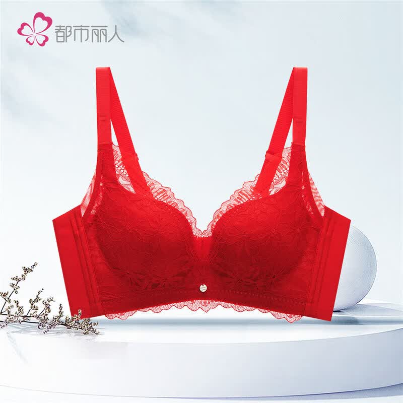 都市丽人内衣女加宽侧比收副乳聚拢蕾丝女士文胸 LJ14K3 大红 80B/36怎么看?