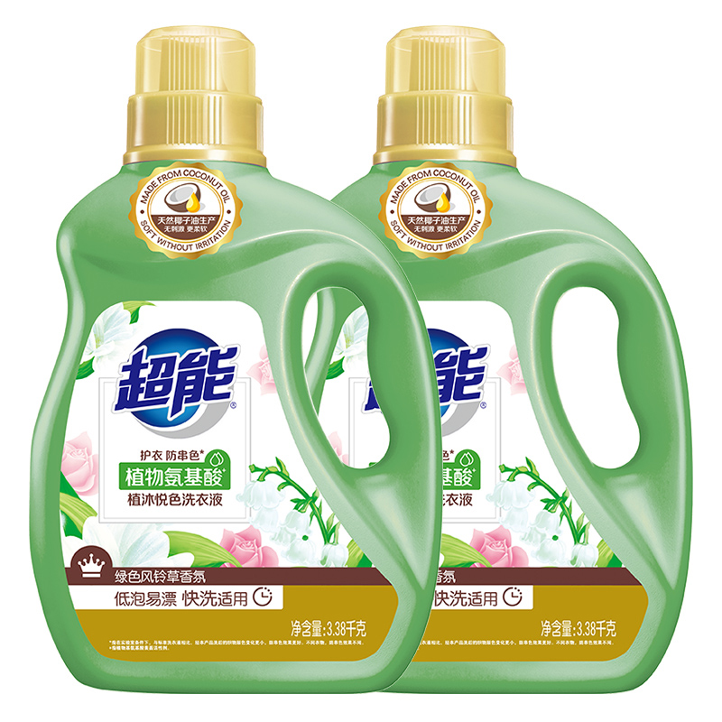 超能洗衣液植沐悦色大桶家用实惠装天然椰子油生产易漂易清护衣防串色