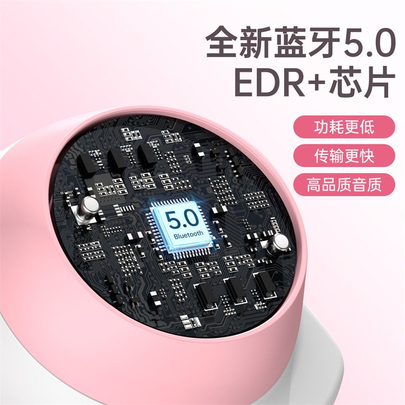 圣德胜圣德胜 新款蓝牙耳机迷你双耳女士高颜值可爱女生款入耳式超长待机 樱花粉