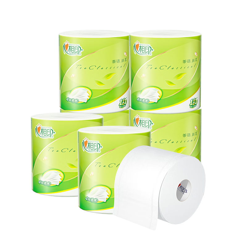 心相印茶语卷纸20卷整箱卫生纸巾家用家庭装心相印厕纸擦手有芯卷筒纸 （活动款）6卷