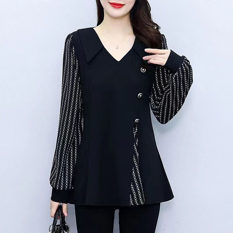 奔瑜超大码女装秋季肥胖女人特大码女装胖mm长袖衬衫2000斤宽松遮肚子