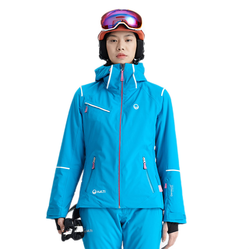 HALTI哈爾迪滑雪服女防風防水保暖單雙板滑雪夾克H059-2323 加勒比海藍 S (160)