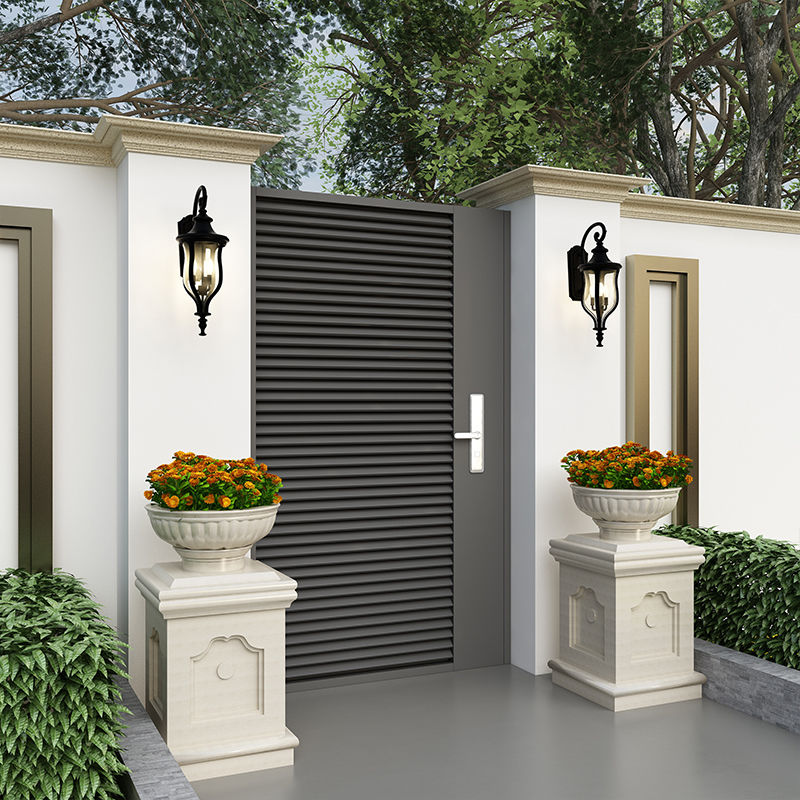 定制简约铁艺大门庭院门花园别墅门乡村对开门入户单双开户外铁门 主