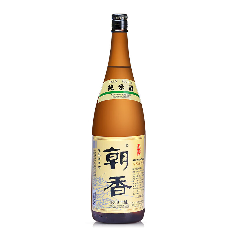 朝香ASAKA清酒日本清酒洋酒纯米酒中国产 低度洋酒日式清酒 朝香纯米酒1800ml