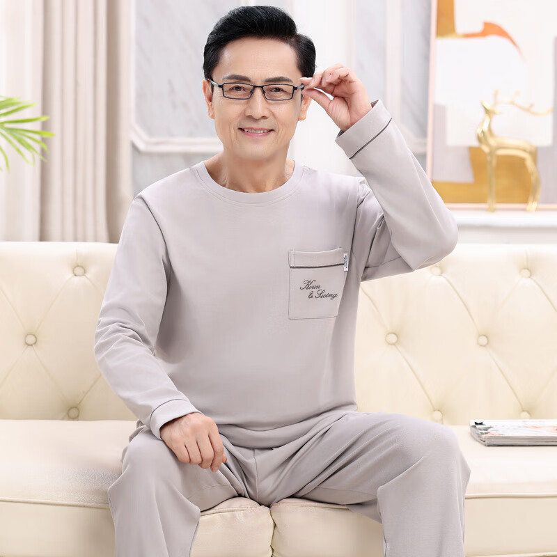 猫人爸爸装德绒  套头长袖加厚睡衣 260g 圆领设计 暖冬必备 可外穿 42M16001 L