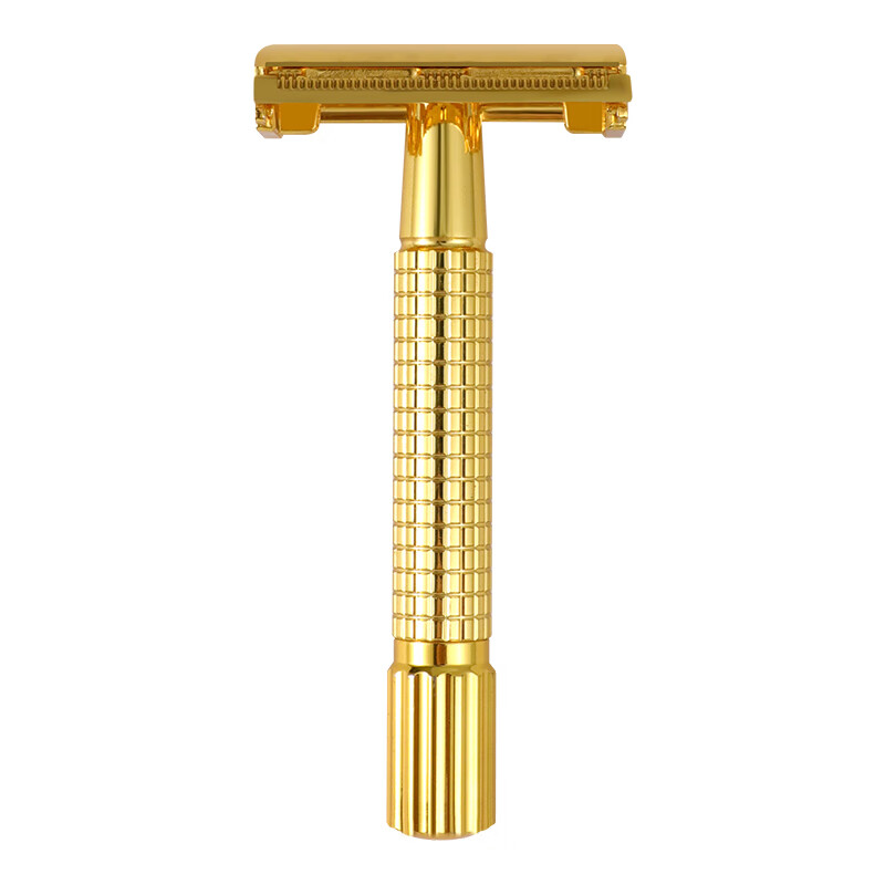 刀雄剃须刀手动刮胡刀刀片双面式黄铜金色胡须刀老式男士刮脸刀 双面刀片100片 普通装