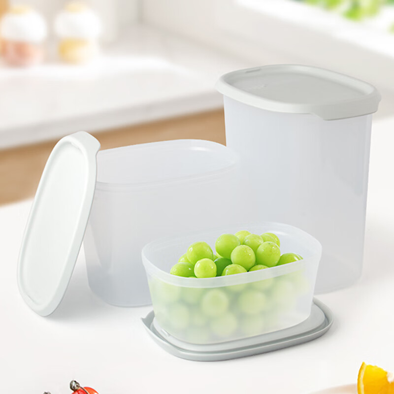 特百惠(tupperware)干货保鲜盒纤巧易开盖储鲜密封盒3件套储藏盒 540