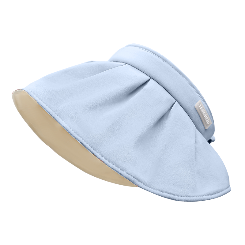 柠檬宝宝儿童防晒遮阳帽夏季亲子贝壳帽空顶吸汗透气舒适防紫外线大帽檐 空气蓝 儿童6-12岁【帽围50-54cm】