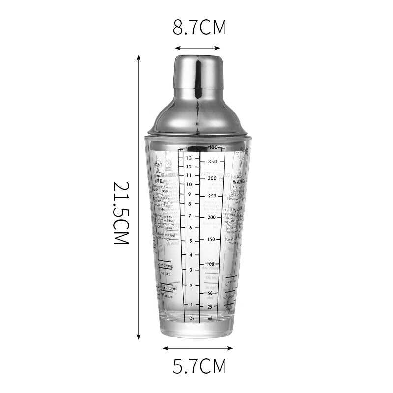 欧洋士(oys)品牌玻璃雪克杯调奶茶工具调酒器具玻璃杯家用手摇鸡尾酒
