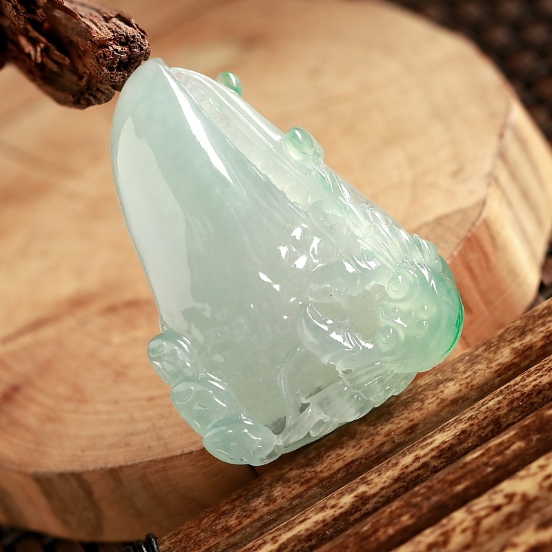 石之富珠宝缅甸天然翡翠a货精美冰种八方来财吊坠29.32克