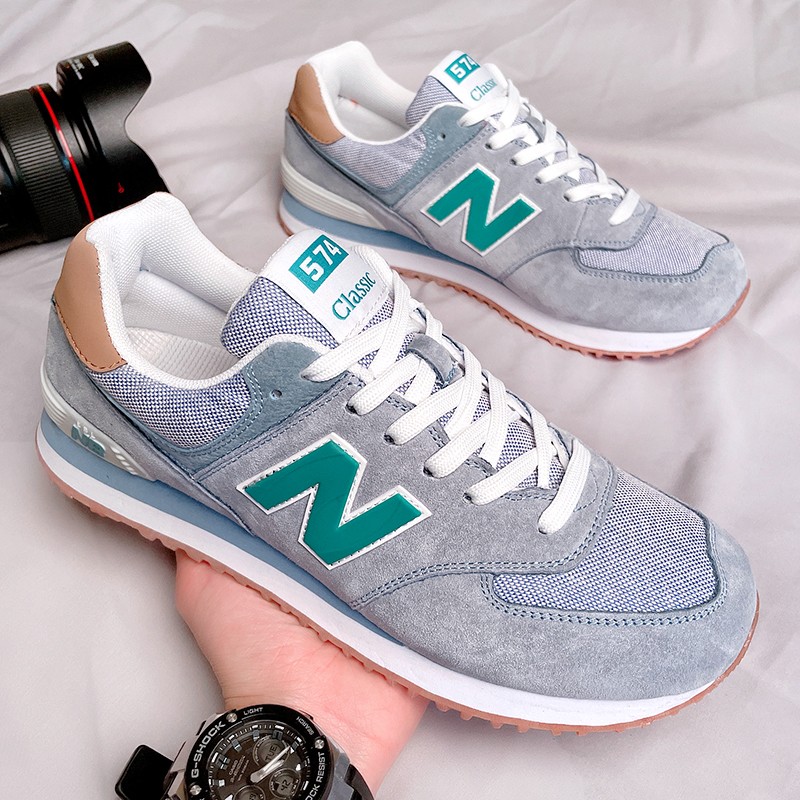 鞋百搭英伦574男鞋春夏运动鞋国潮休闲鞋女情侣板鞋 knbk574-13蓝绿