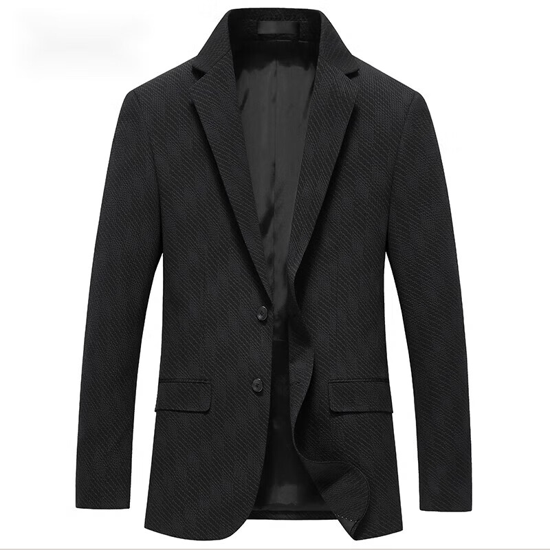 英可凡春秋新款休闲西服男2024色织条纹小西装修身时尚单西上衣商务