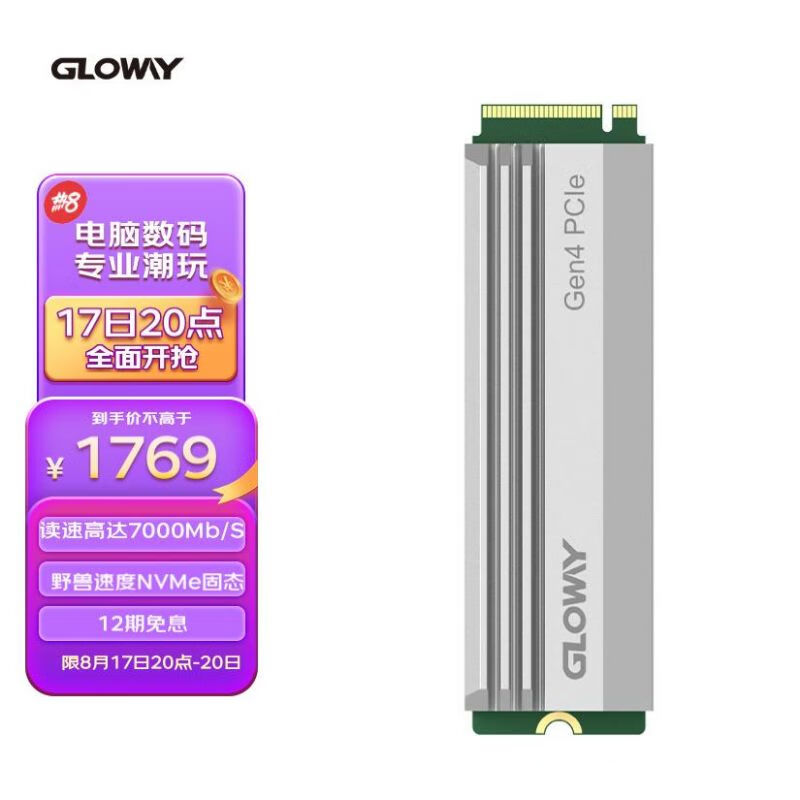 光威（Gloway）2TB SSD固态硬盘 M.2接口(NVMe协议PCIe 4.0 x4) Ultimate