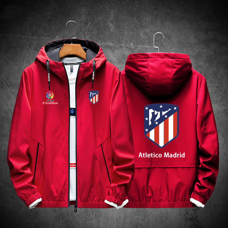 新百嘉马德里竞技足球俱乐部运动连帽夹克男春秋季西甲队服训练球衣