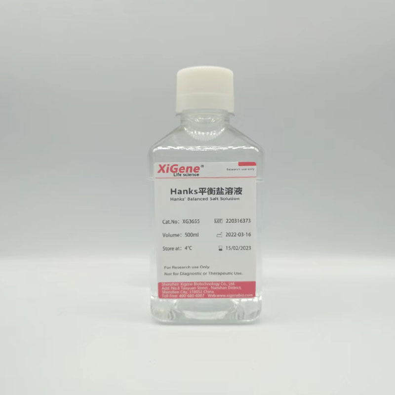 hbss缓冲液 hanks平衡盐溶液1×hbss 含钙镁不含酚红 500ml 500ml