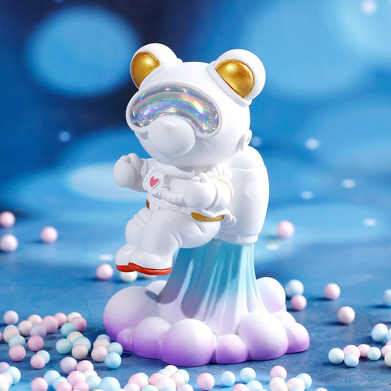 猴开心宇航员太空人网红小熊玩偶摆件男女孩儿童创意潮玩手办生日礼物