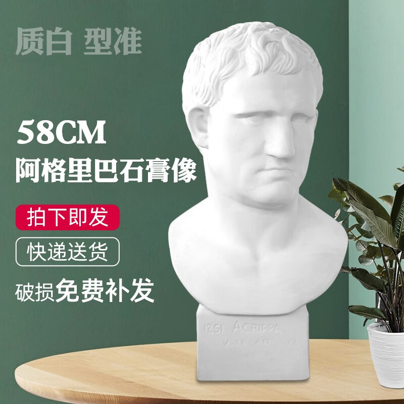 唐帆 阿格里巴石膏像人物头像静物美术班培训素描教具画室石膏模型