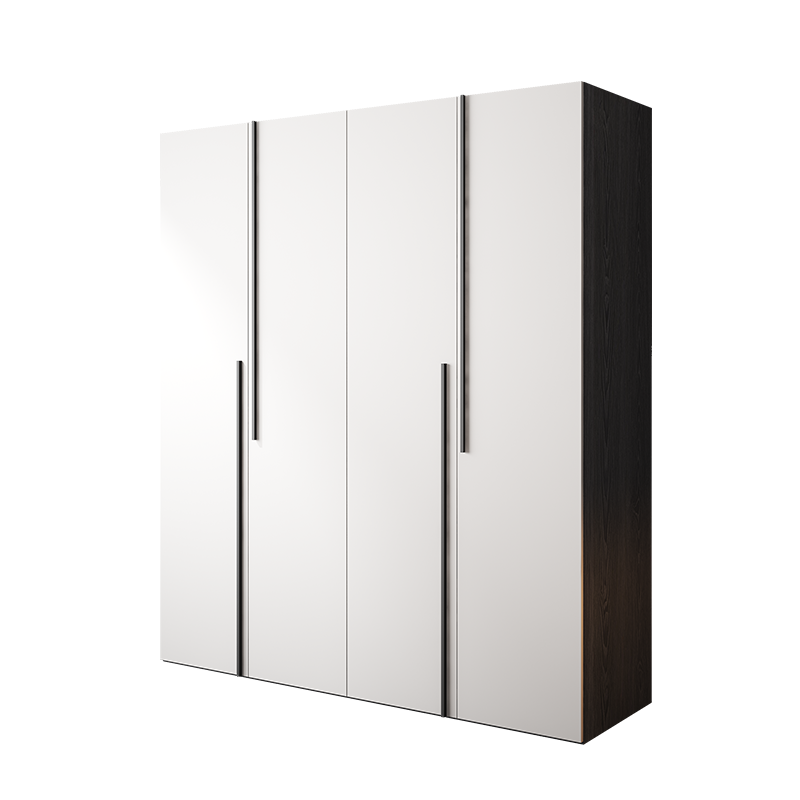 A家 衣柜 简约意式极简现代衣柜四门衣柜卧室整体大衣橱经济型北欧衣帽间柜子B3101 1.6米衣柜 单衣柜