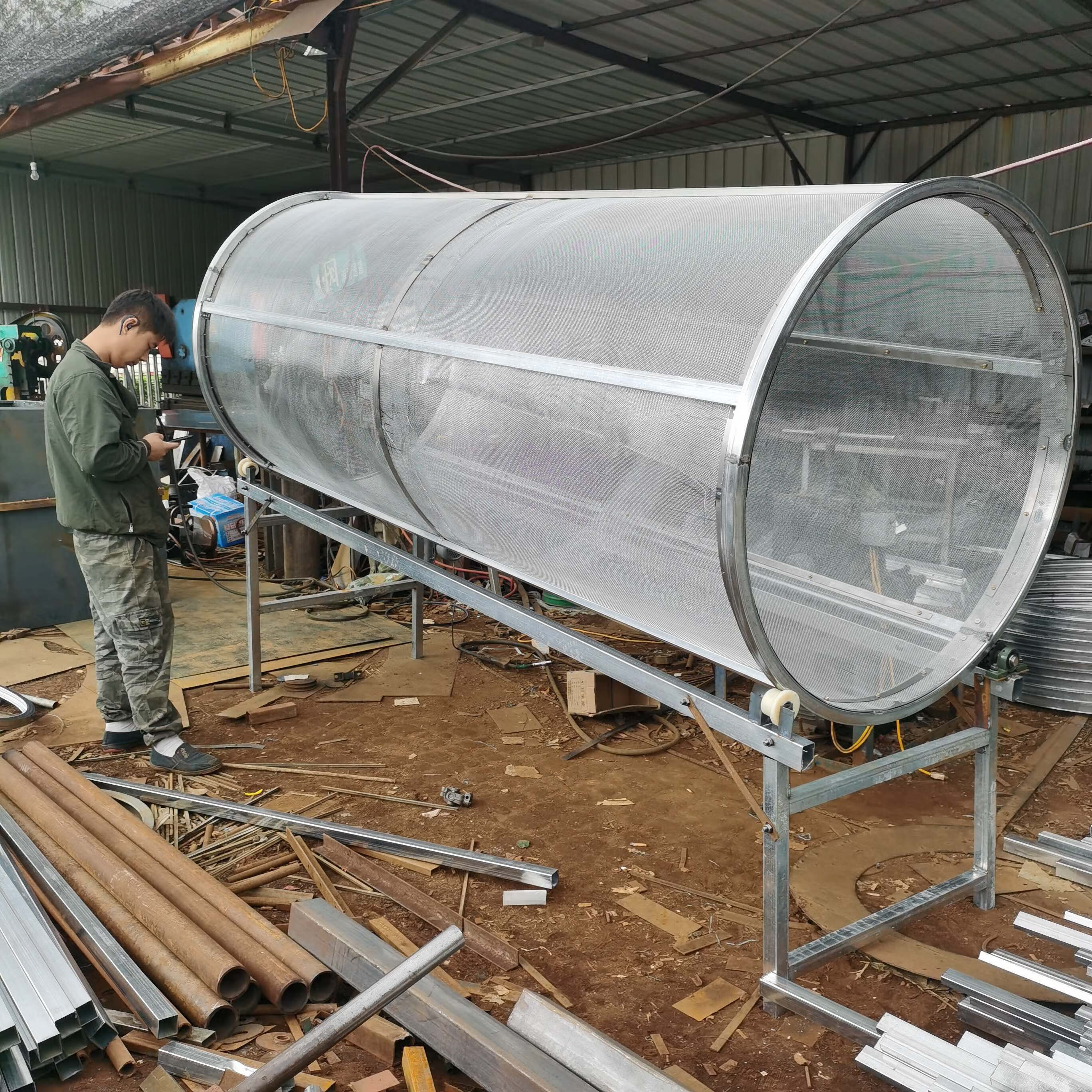 花乐集筛草神器电动加厚滚筒筛草机草筛子牛羊筛草米长米宽送 电机 三