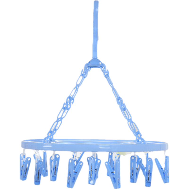 蜗家 晾衣架家用多功能夹子晒内衣裤袜挂钩婴儿宝宝凉衣架子晾晒架 天蓝色