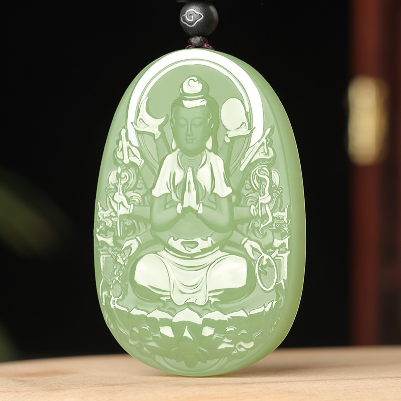 涵怡和田玉本命佛吊坠男虚空藏菩萨属虎生肖平安玉坠女玉佩玉牌挂件