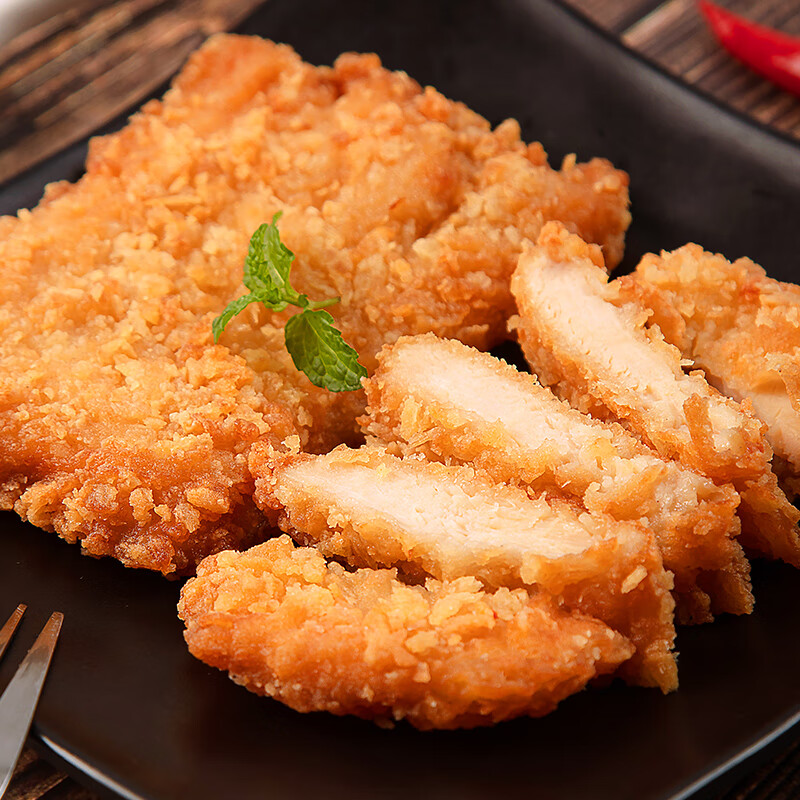 泽众（zezon）咔滋脆鸡排冷冻半成品炸鸡裹粉鸡胸肉清真食材空气炸锅食品 清真咔滋脆大鸡排800g*2袋