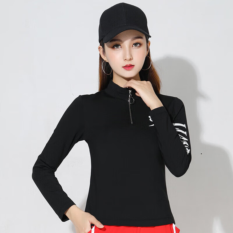 GUBPMTSHIM薄絨跳舞字母上衣廣場舞蹈服裝運動套裝女健身曳步舞長袖秋冬新款 加絨2270黑立領(lǐng)上衣 3XL