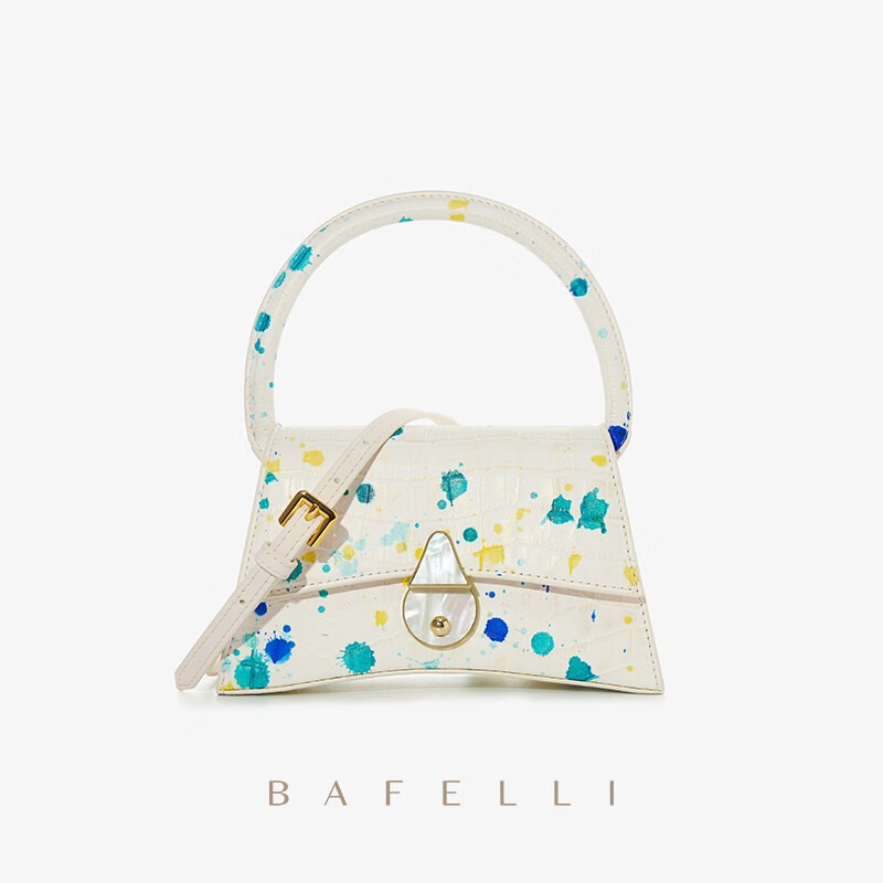 芭菲丽（BAFELLI）芭菲丽高级感轻奢K金手提包2023新款时尚斜挎包小众设计单肩包 孔雀蓝