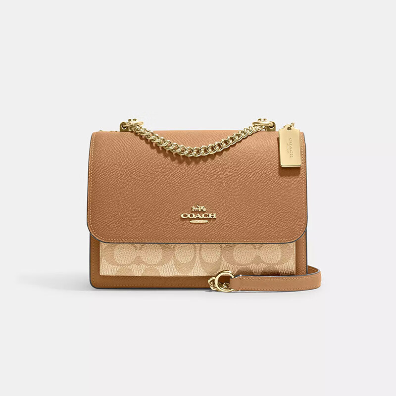 蔻驰(coach)女包奢侈品 时尚潮流印花单肩风琴包 休闲通勤翻盖式斜