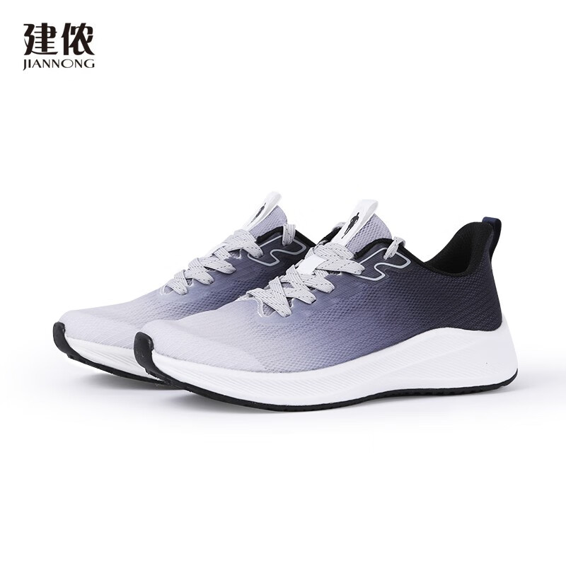 建侬春夏男女款透气轻便运动休闲鞋x507 白/碳灰 42