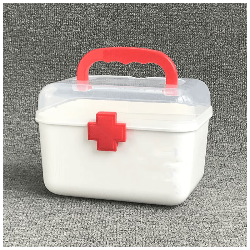 泰瑞格家庭装小药箱儿童药品药物收纳盒家用医药箱塑料便携收纳 小号