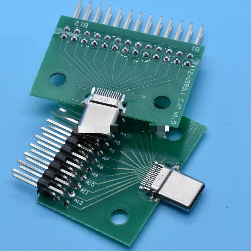 TYPE-C測試公母頭 USB3.1測試座 24P公頭 母頭 TYPE測試板C公 C母 測試板母座