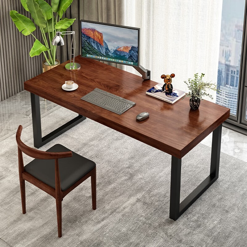 贵锦实木电脑桌台式现代简约卧室办公书桌学生学习写字桌电竞长条桌