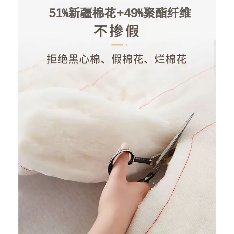 南极人(Nanjiren)新疆棉花被棉絮冬季加厚棉被被芯保暖手工棉花胎单人被褥盖被垫被 新疆棉花被 180*200cm 约8斤
