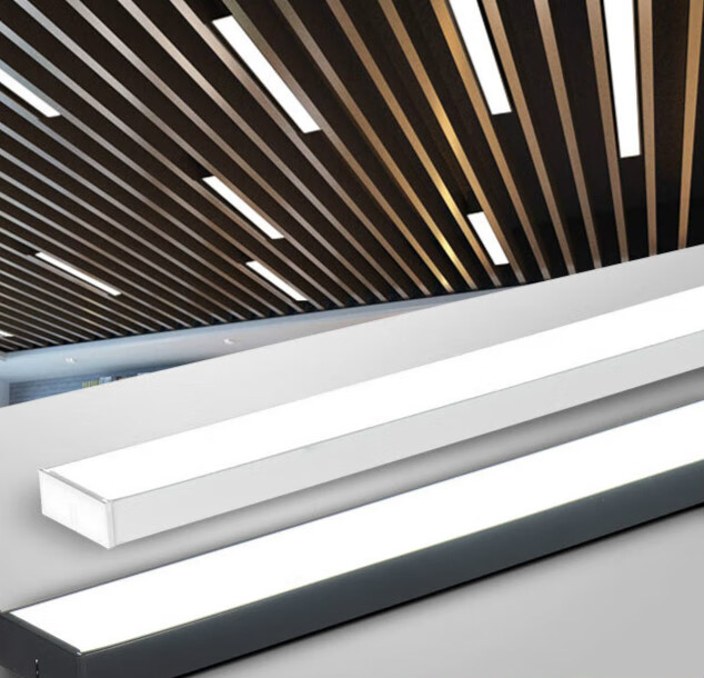 畅玩条形方通灯led长条灯灯格栅吊顶灯商用超亮健身房办公 黑色 780*