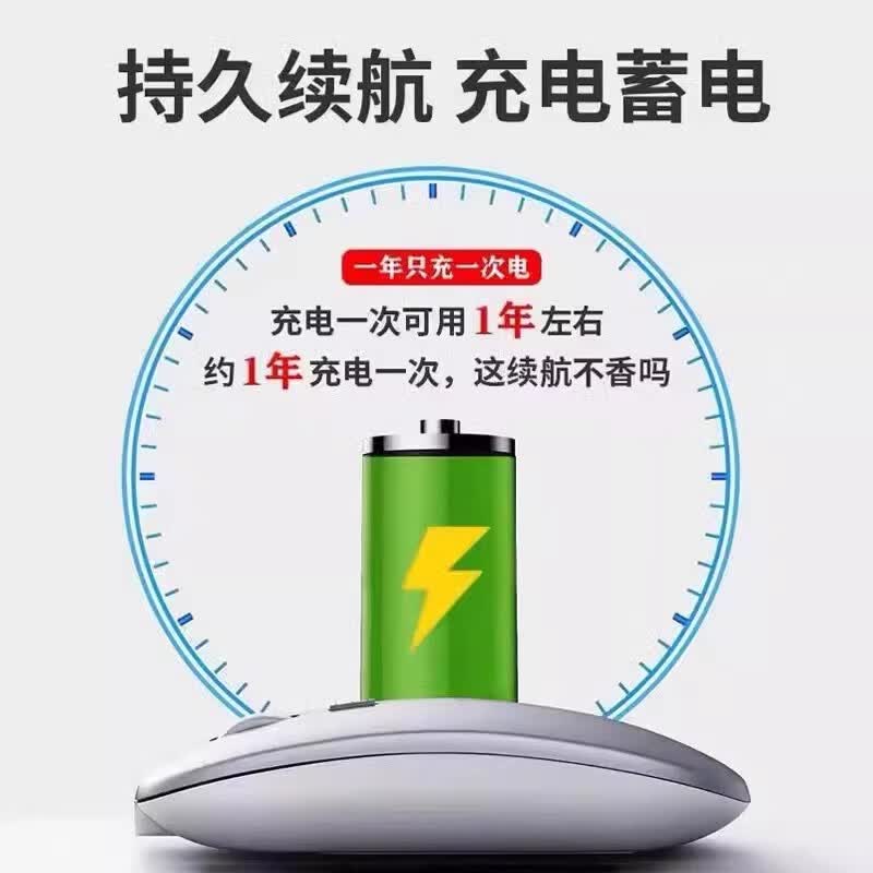 Niye【2026新品】适用华为无线蓝牙鼠标双模可充电静音游戏家用办公商务平板ipad笔记本电脑Mac耐也 无线充电太空银【充电版】
