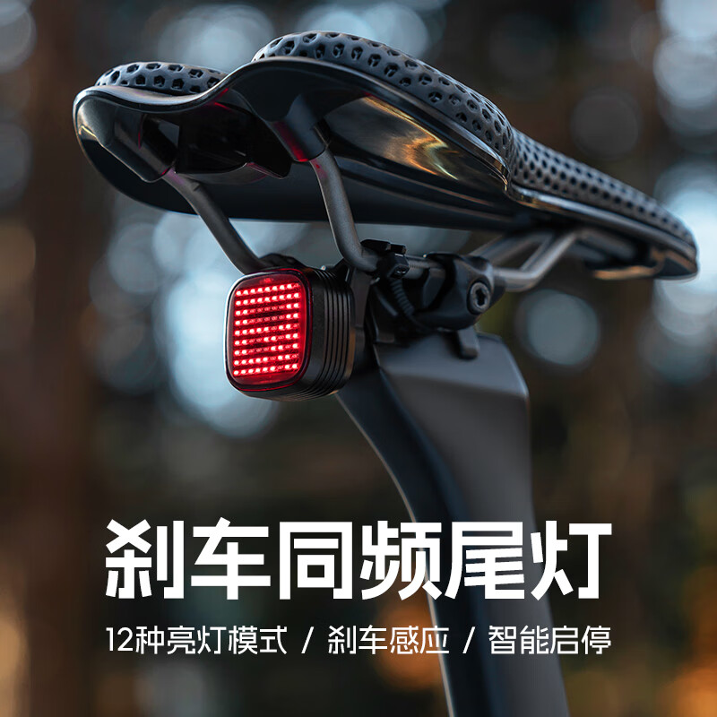 洛克兄弟（ROCKBROS）自行车尾灯智能同频刹车感应12种灯光山地公路车夜骑装备 R7