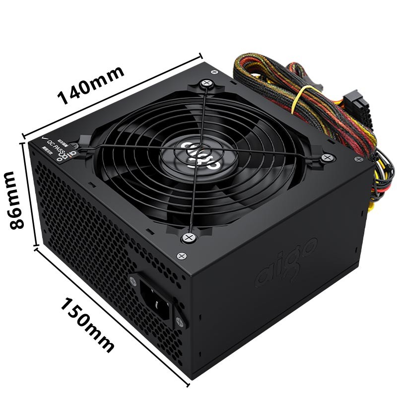 爱国者（aigo）额定600W 黑暗骑士750DK 台式机电脑电源（三年质保/宽幅温控/支持背线）