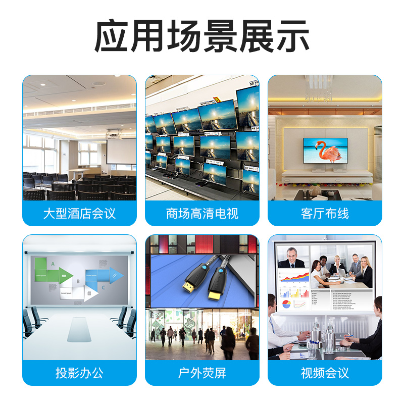 威迅（VENTION）HDMI线 数字高清线3D视频线工程级 笔记本电脑机顶盒接电视投影仪连接线 8米AACBK