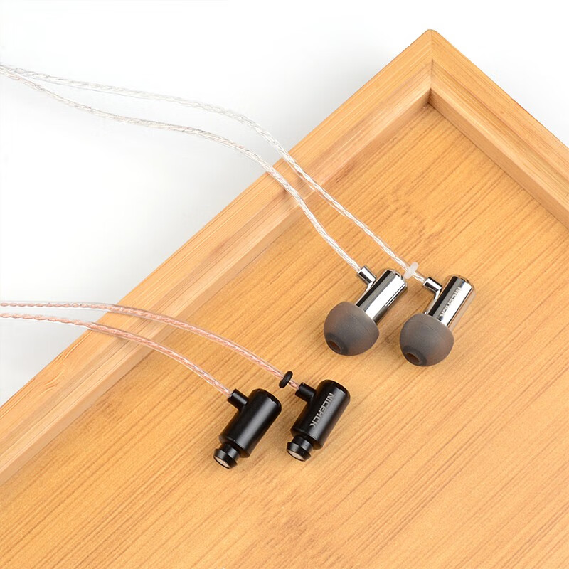 NICEHCK钛美X39 原道耳机HiFi入耳式6mm镀钛振膜动圈金属带麦圆孔K歌游戏睡眠发烧适用于vivo小米华为苹果 钛美 黑色带麦+8股银色TC3小尾巴