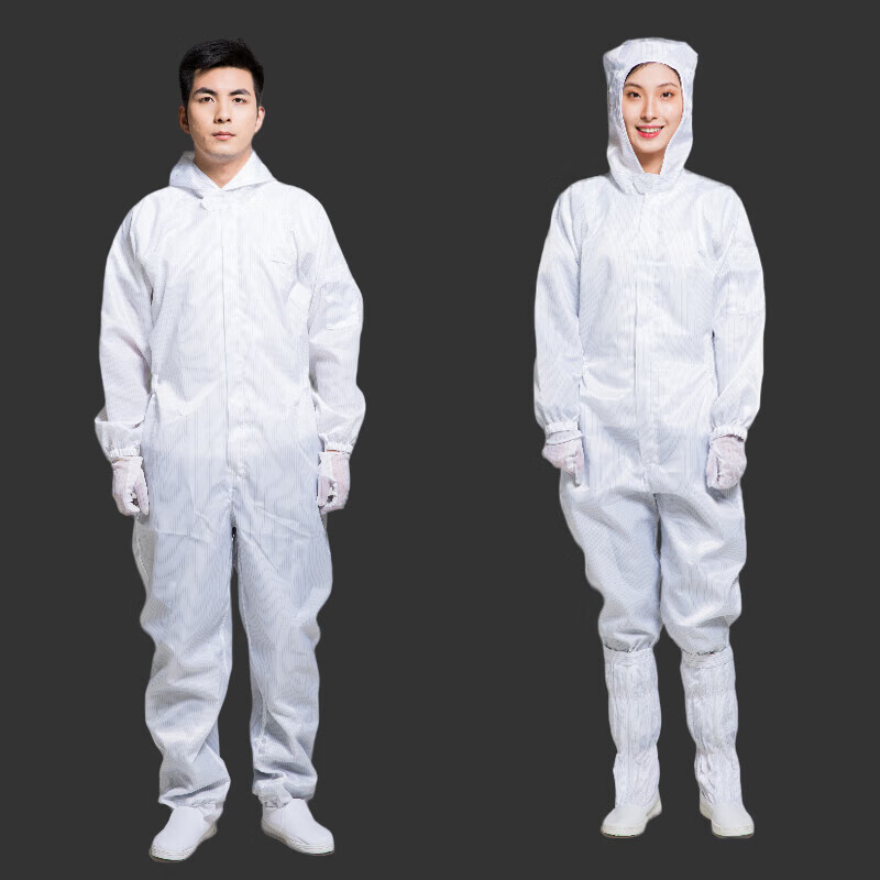 哲汉洁净服连体加鞋子带鞋百级网格无尘服洁净衣工作服定制logo背标铭