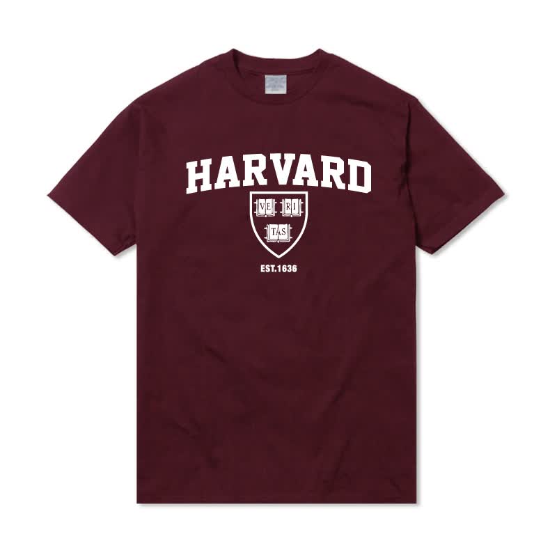 哈佛大学文化衫夏季名校哈佛大学t恤纪念衫宽松短袖harvard校服纪念品