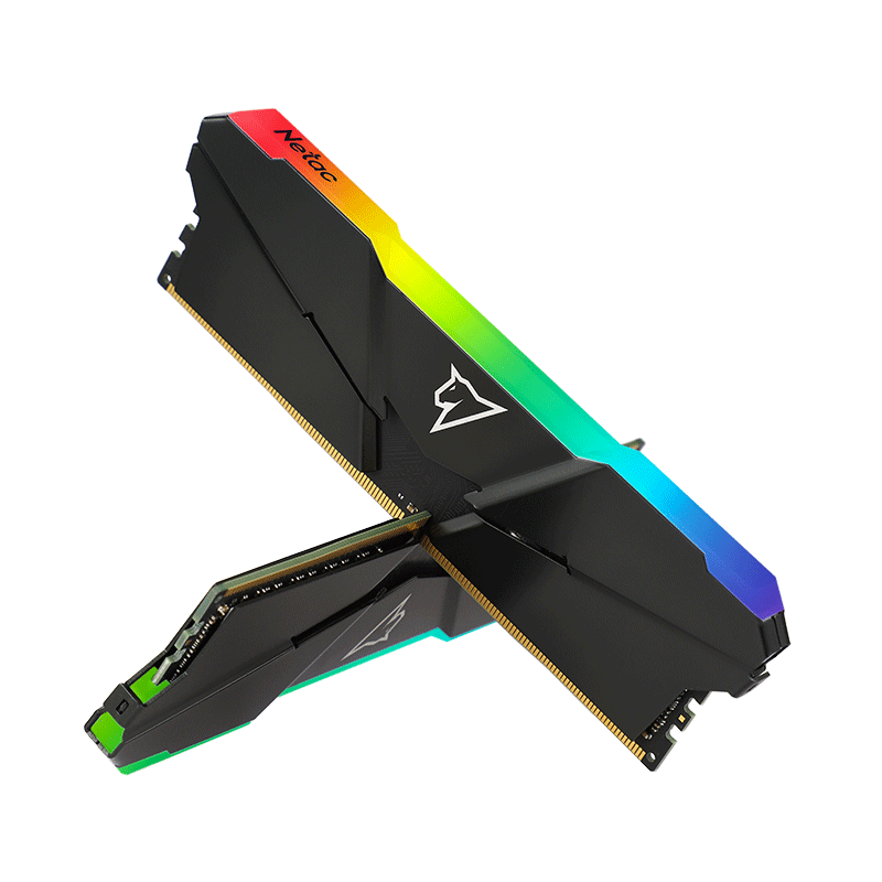 Netac 朗科 绝影RGB系列 C18 DDR4 3600MHz RGB 台式机内存 灯条 黑色 16GB 8GBx2